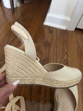 Beige Espadrille Wedge Slingback for Women